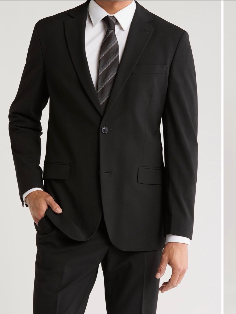 Men's Black Two-Button Suit Jacket by Nordstrom Rack 40L